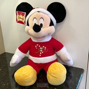Disney Mickey Mouse Plush LARGE 20” Christmas Wearing Sweater NWT